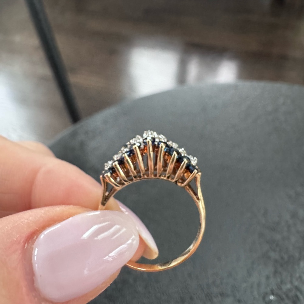 Sapphire & diamond 10k gold ring - Picture 7 of 9